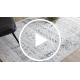 DISTIN 0833A marinblå / blå / vit modern matta - Boho, vintage, fransar